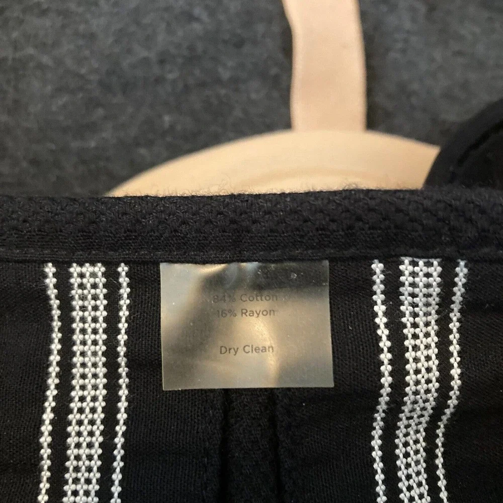 Talbots‎ Petites Skirt Womens Sz 2P Black White Striped Cotton Pleated A-Line